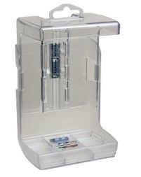 Checkpoint Alpha Collapsible Keeper on cosmetic product
Collapsible anti-theft keeper for retail shelf space
Alpha security solution for small electronics in keeper
Open display product protection collapsible security
