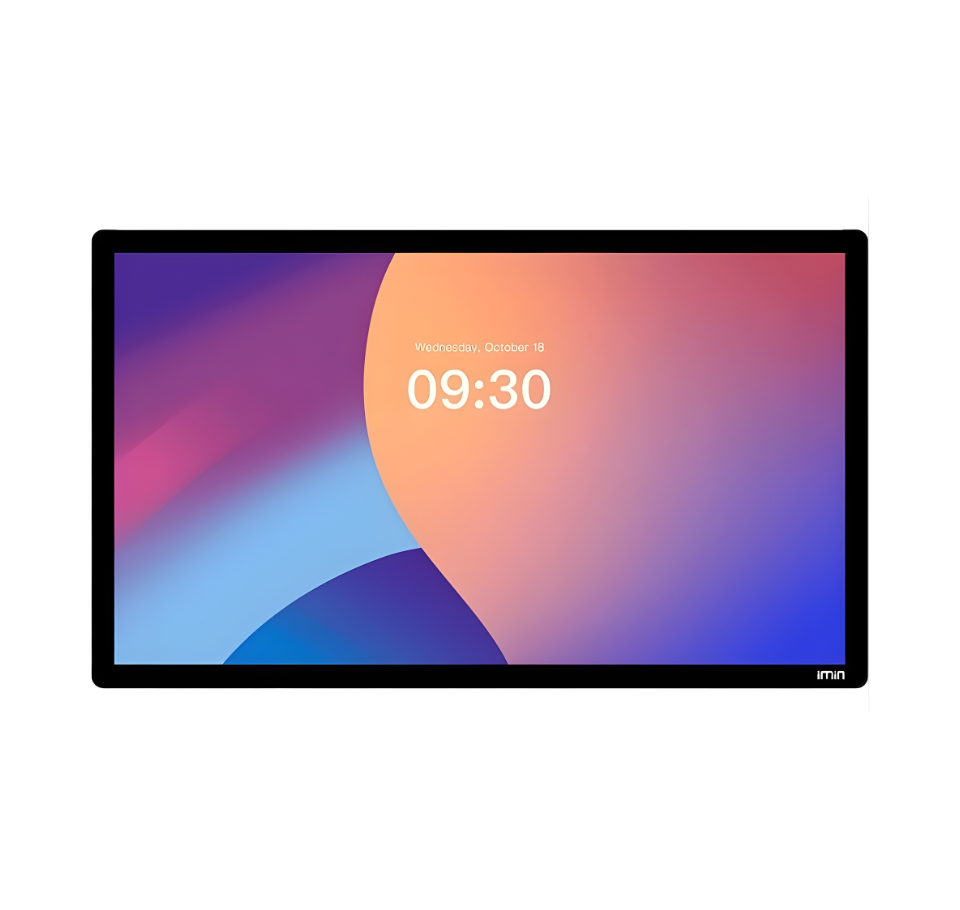 Digital display with colorful gradient screen and '09:30' time display on a white background Modular Retail Billing Terminal for Smart Business Solutions – POSMEA