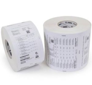 Pair Of White Color Zebra Labels Of Different Sizes