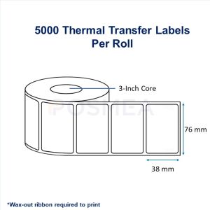 Barcode Label 76mm x 38mm Thermal Transfer
