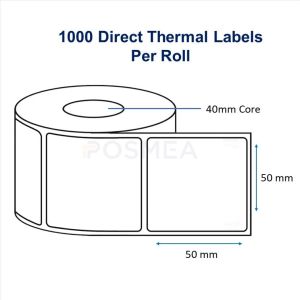 Barcode Label 50mm x 50mm Direct Thermal (1000 Labels, 40mm Core)
