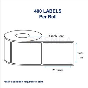 Barcode Label Thermal Transfer 148mm x 210mm (400Stickers, 3-Inch Core)