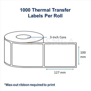Buy Barcode Labels 100mmx127mm Thermal Transfer 1000 Stickers, 3-Inch Core | Posmea