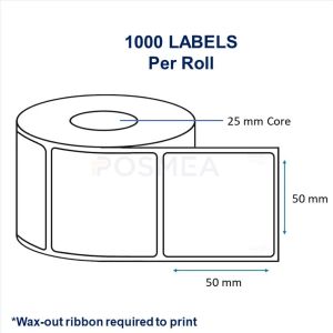 Buy Barcode Labels 50mm x 50mm Thermal Transfer 1000 Stickers, 25mm Core | Posmea