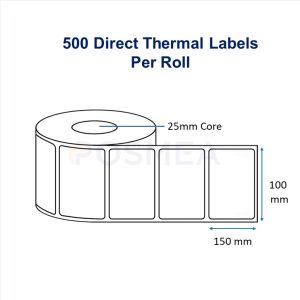 Barcode Labels Direct Thermal 100mm x 150mm White (500 stickers)