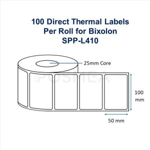 Barcode Labels for Bixolon SPP-L410 Direct Thermal 100mm x 50mm