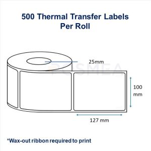 Barcode Labels Thermal Transfer 100mm x 127mm 500 Stickers Roll 25mm Core