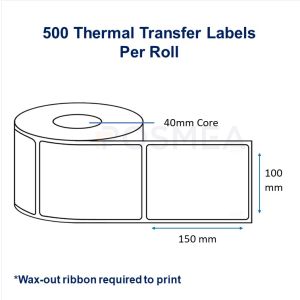 Barcode Labels Thermal Transfer 100mm x 150mm (500 Stickers)