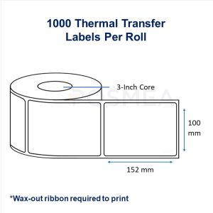 Barcode Labels Thermal Transfer 100mm x 152mm (1000 Stickers)
