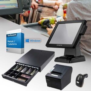 Easypos epps302 pos machine bundle with cash drawer, receipt printer and barcode scanner
