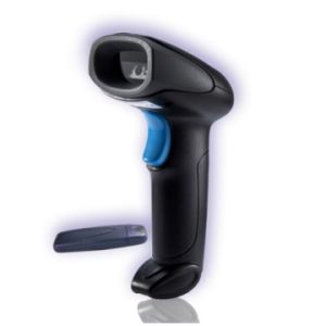 EasyPos EPS103 Laser Handheld Wireless Barcode Scanner Front View with Bluetooth Dongle