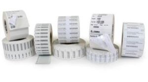 Group Of White Color Zebra RFID Labels Of Different Sizes