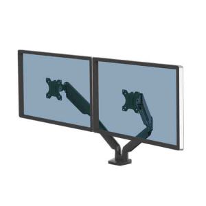Fellowes Platinum Series Dual Monitor Arm Front View