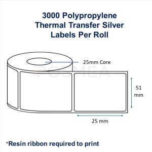 Zebra Original Label 880372-025, Polyester, 51x25mm; Thermal Transfer