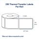 65mm x 127mm Thermal Transfer Plain White Barcode Label (250 Stickers, 1-Inch Core)